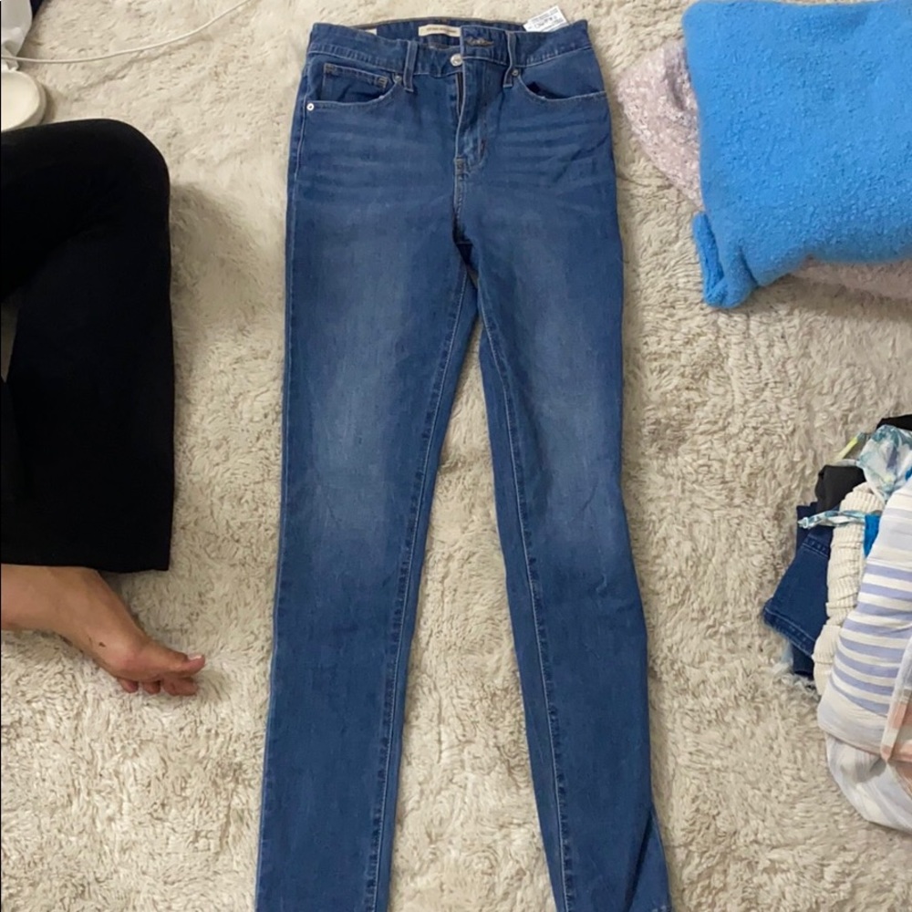 High rise skinny jeans